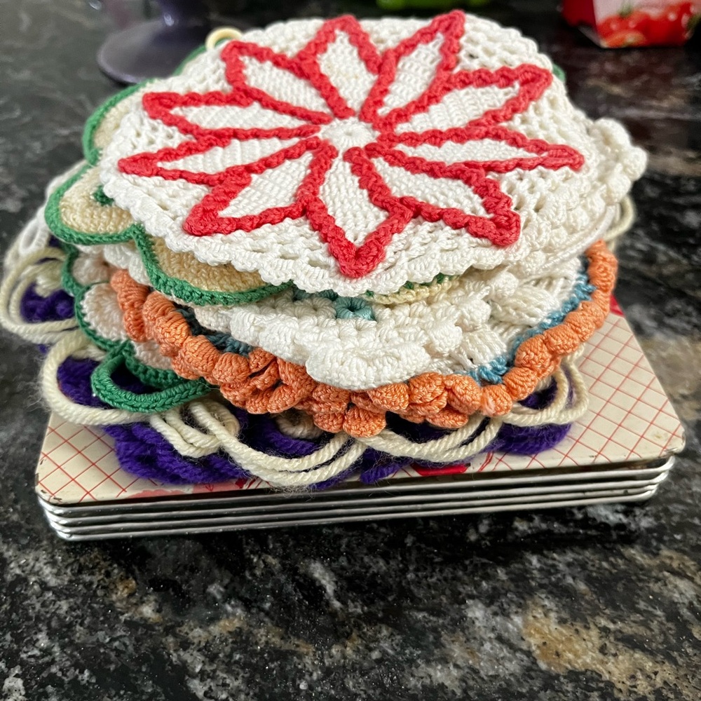 Handmade Crochet Coasters - Multicolor